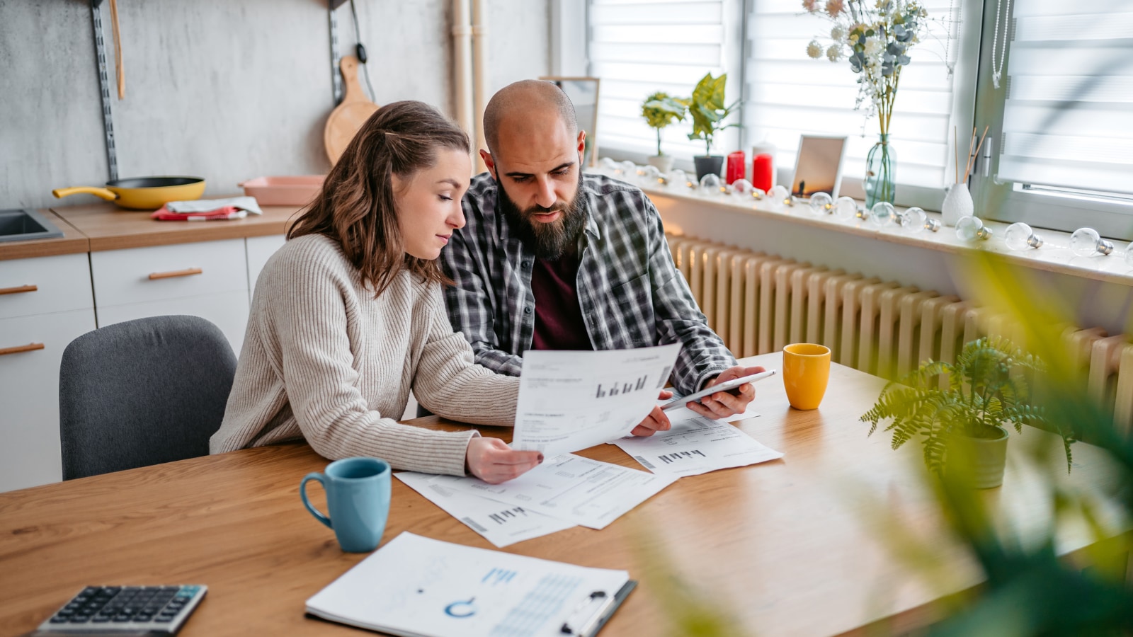 Couple reviewing home insurance policy